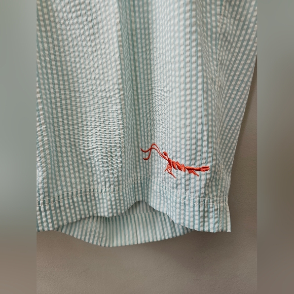 TRUE FLIES Mens Gasparilla Blue & White Seersucker Shorts - Picture 4 of 9